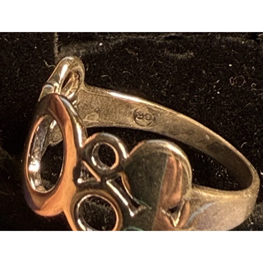 Vintage Sterling Silver Ring Open Circles GR Mark Size 8 Artisan Band 925
